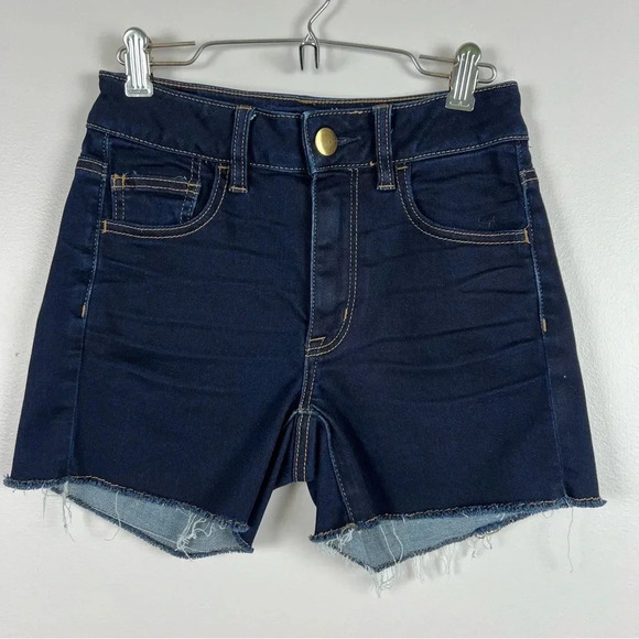 🦅 American Eagle High Rise Shorty Jean Shorts, Size 2 - Picture 1 of 7